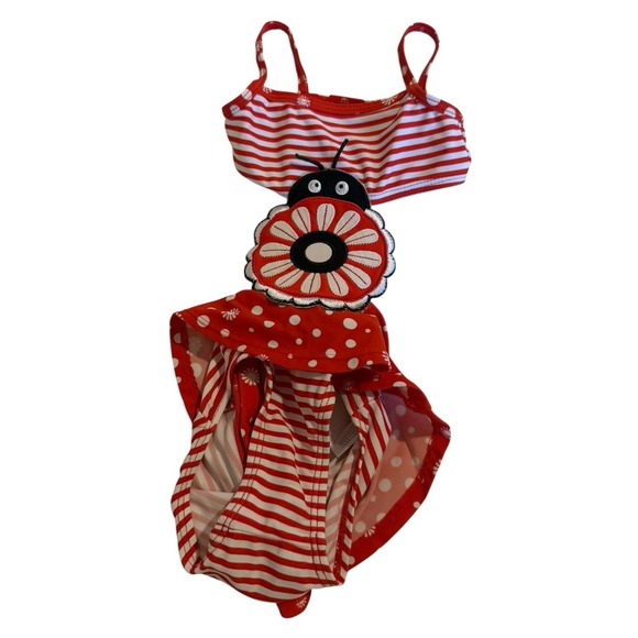 Koala Baby Boutique Other - Koala Baby Swimsuit Size 9 Months One Piece Bathing Suit Red Lady Bug